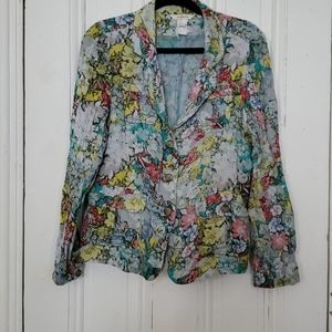 Floral cotton blazer
